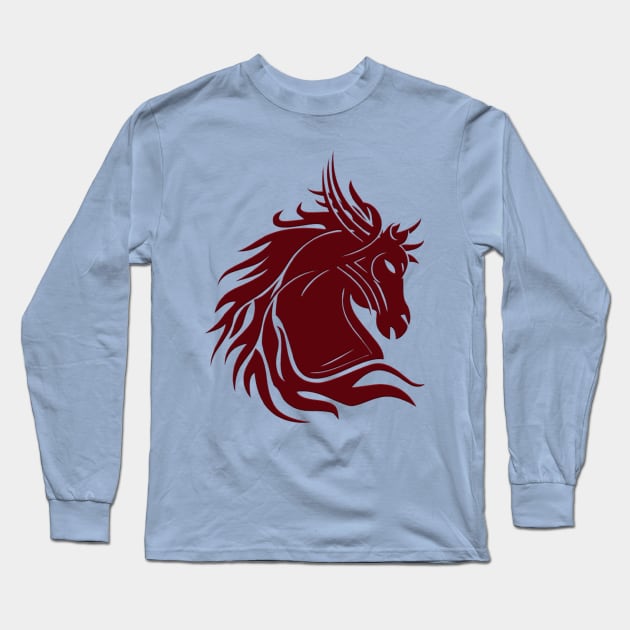 horse Long Sleeve T-Shirt by bahullah_art